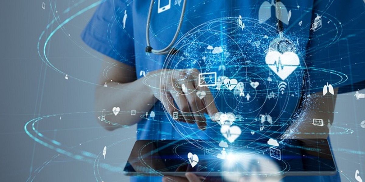 Doctor with tablet computer