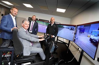5G CAL Project Team With Teleop System L R Mike Potts Streetdrone Patrick Melia Sunderland City Council Paul Butler NEAA Martin Kendall Vantec (002)