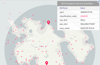 OS Emergency Services Gazetteer