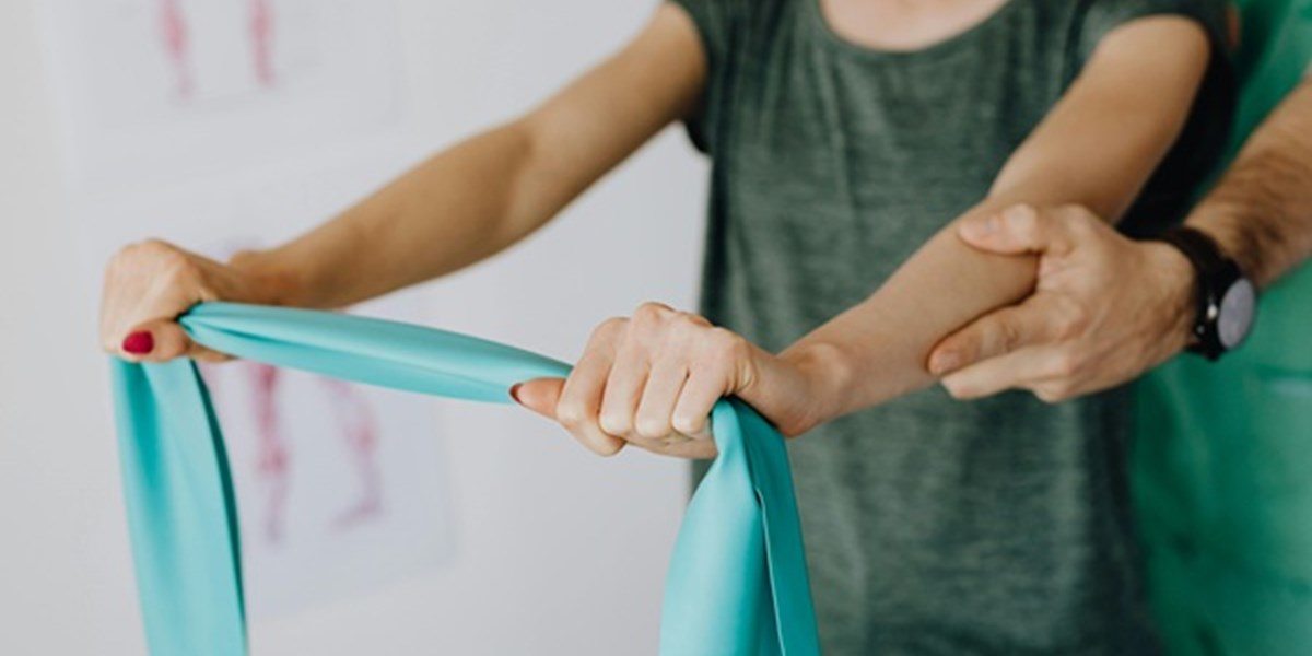 Woman doing physical therapy